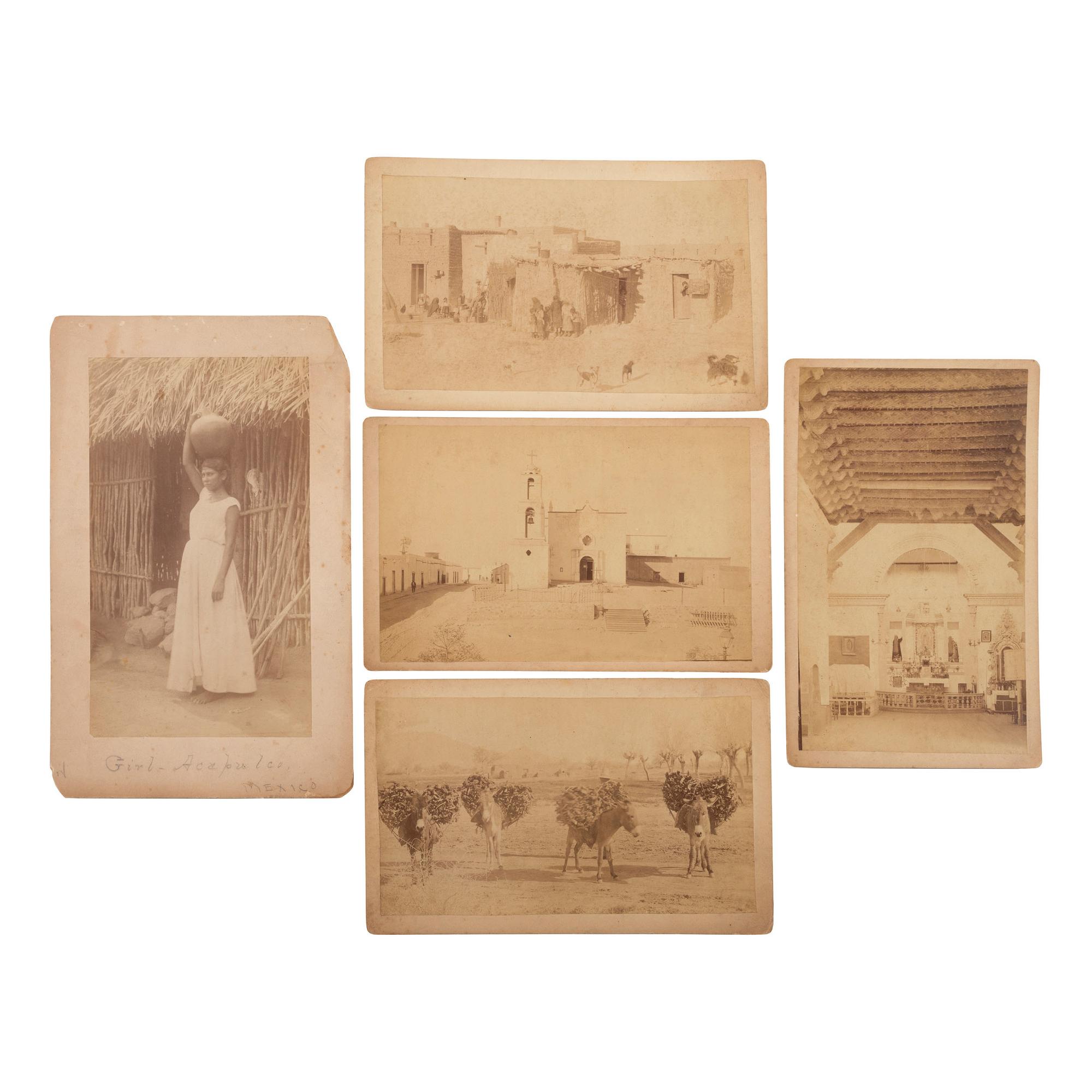 [SOUTHWEST - EARLY PHOTOGRAPHY]. A group of cyanotypes, albumens, and silver gelatin photographs taken in Arizona, New Mexico, Texas, and Mexico, comprising: