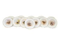 A Set of Twelve Royal Worcester Hand-Painted Porcelain Wild Game Plates