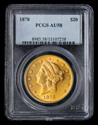A United States 1878 Liberty Head $20 Gold Coin