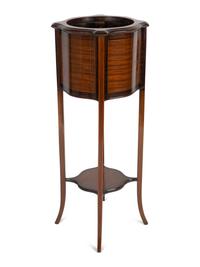 A Federal Style Mahogany Plant Stand Height 38 1/2 x width 13 x depth 13 inches.