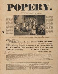 [RELIGION]. Popery. Prospectus of the "Downfall of Babylon." [New York?]: N.p., 1836.