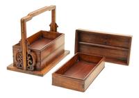 A Huanghuali Three-Tiered Picnic Box and Cover, Tihe Height 10 inches. — 20TH CENTURY