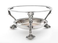 An Irish George IV Silver Stand, John Nicklin, Dublin, 1834, having acanthus decorated feet, with an underplate.