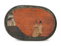 A Pennsylvania Polychrome Painted Bentwood Hat Box