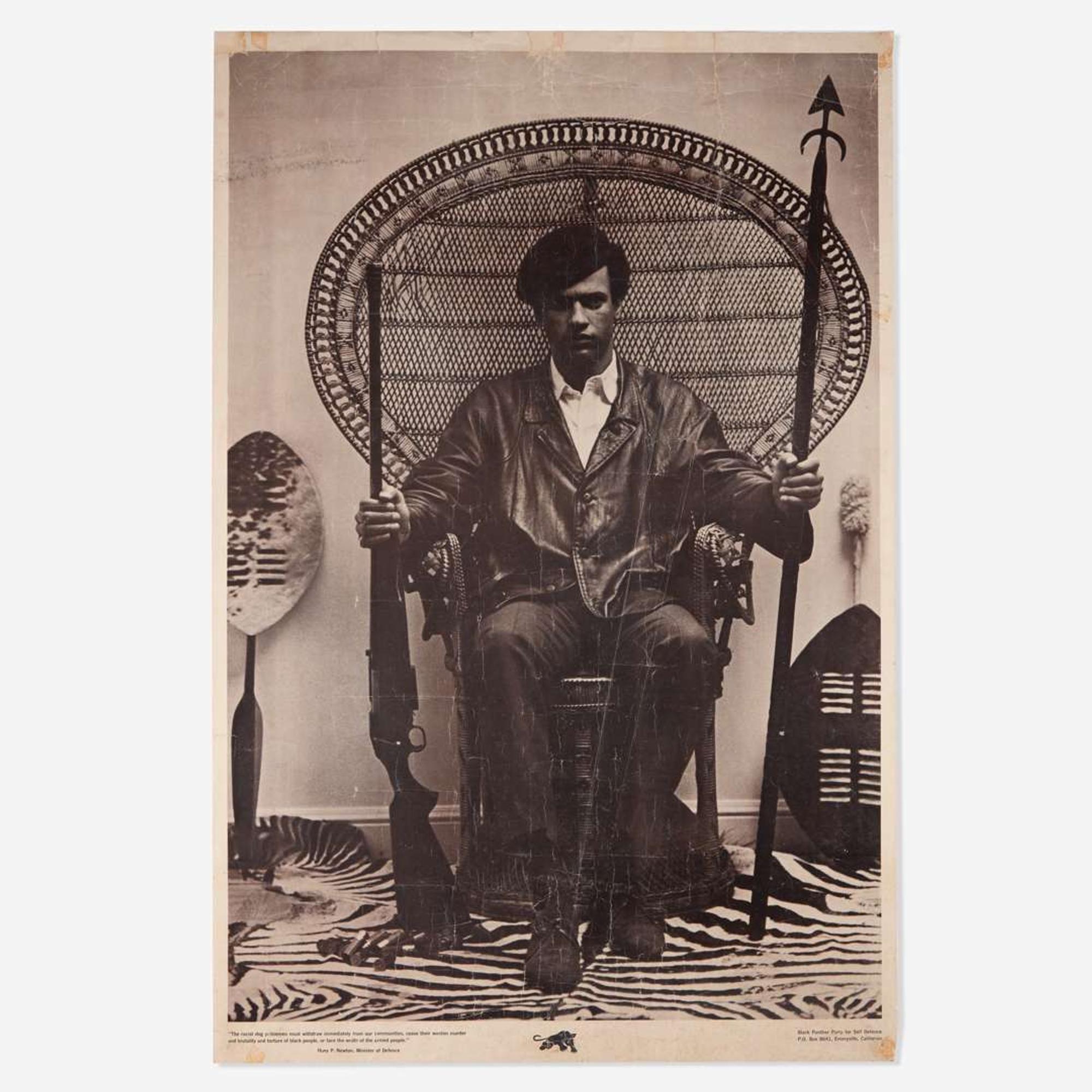 [Posters] [Black Panthers] (Stapp, Blair, and Eldridge Cleaver) Huey P. Newton, Minister of Defence