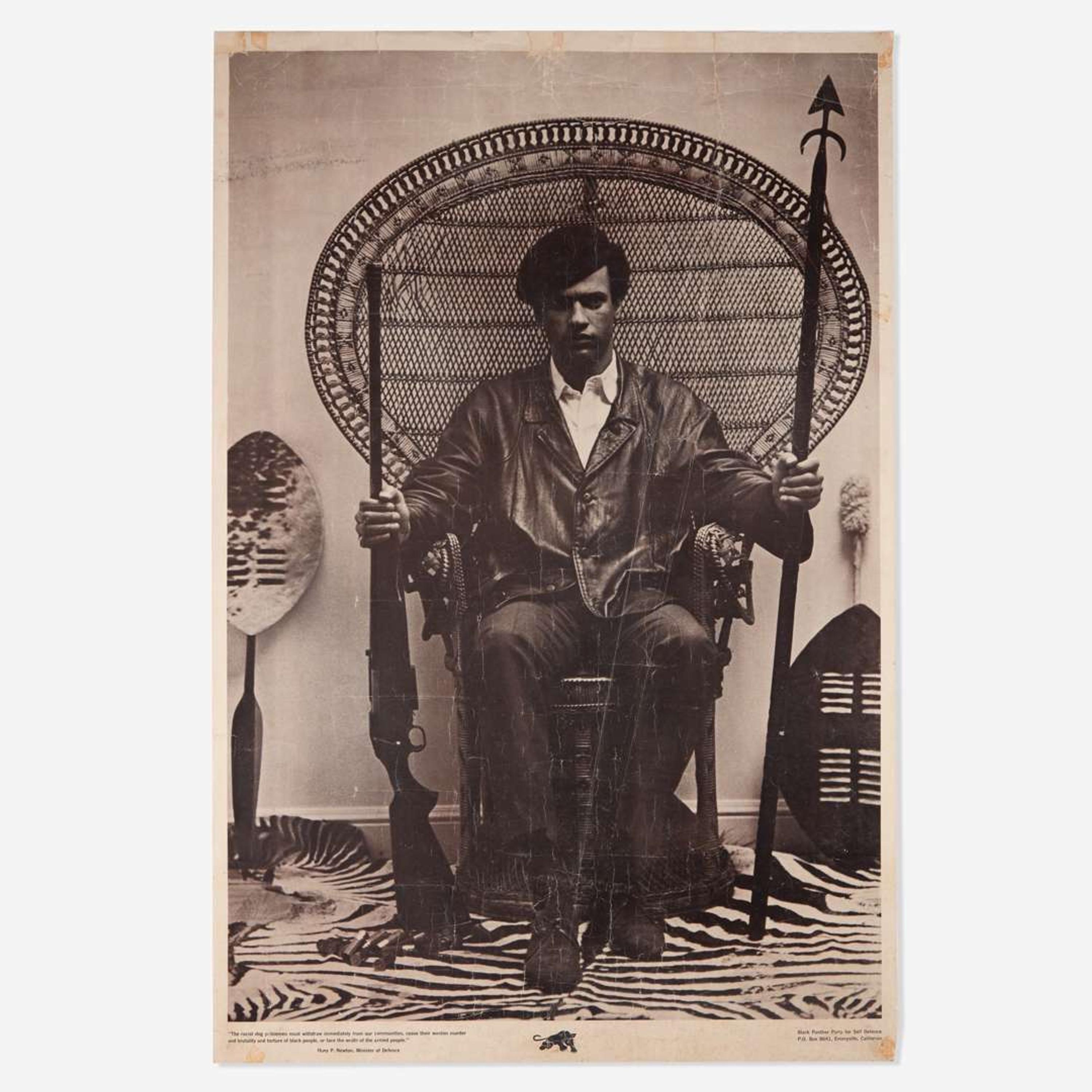 [Posters] [Black Panthers] (Stapp, Blair, and Eldridge Cleaver) Huey P. Newton, Minister of Defence