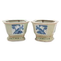 A Pair of Chinese Porcelain Jardinières