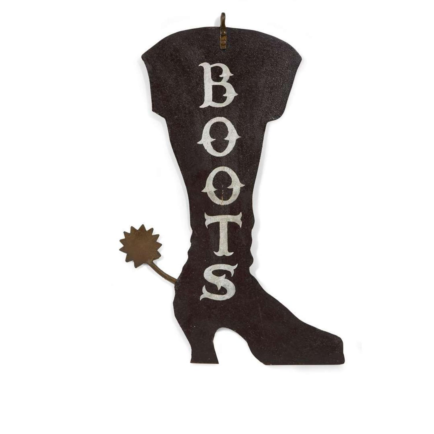 Painted iron "Boots" trade sign late 19th century