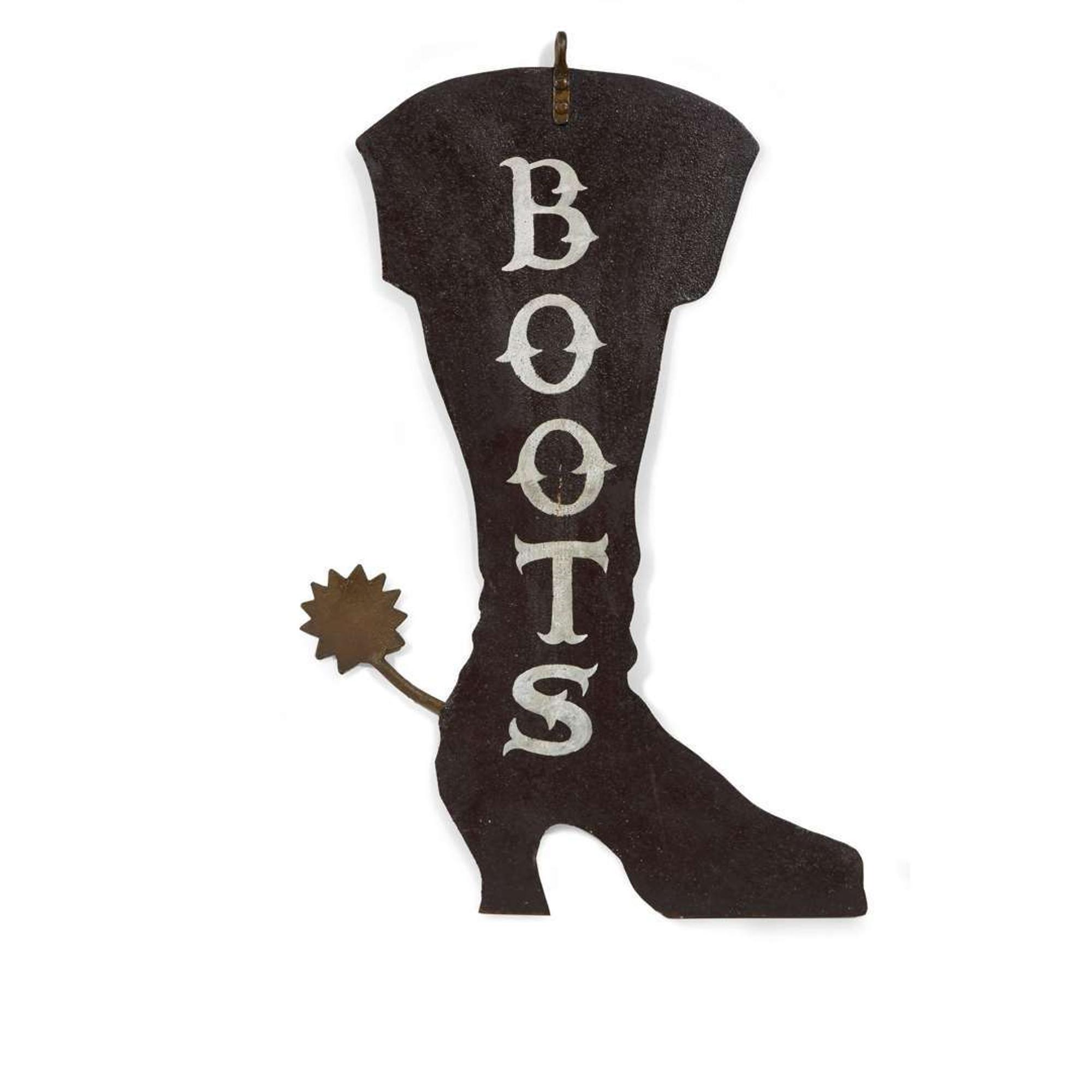 Painted iron "Boots" trade sign late 19th century