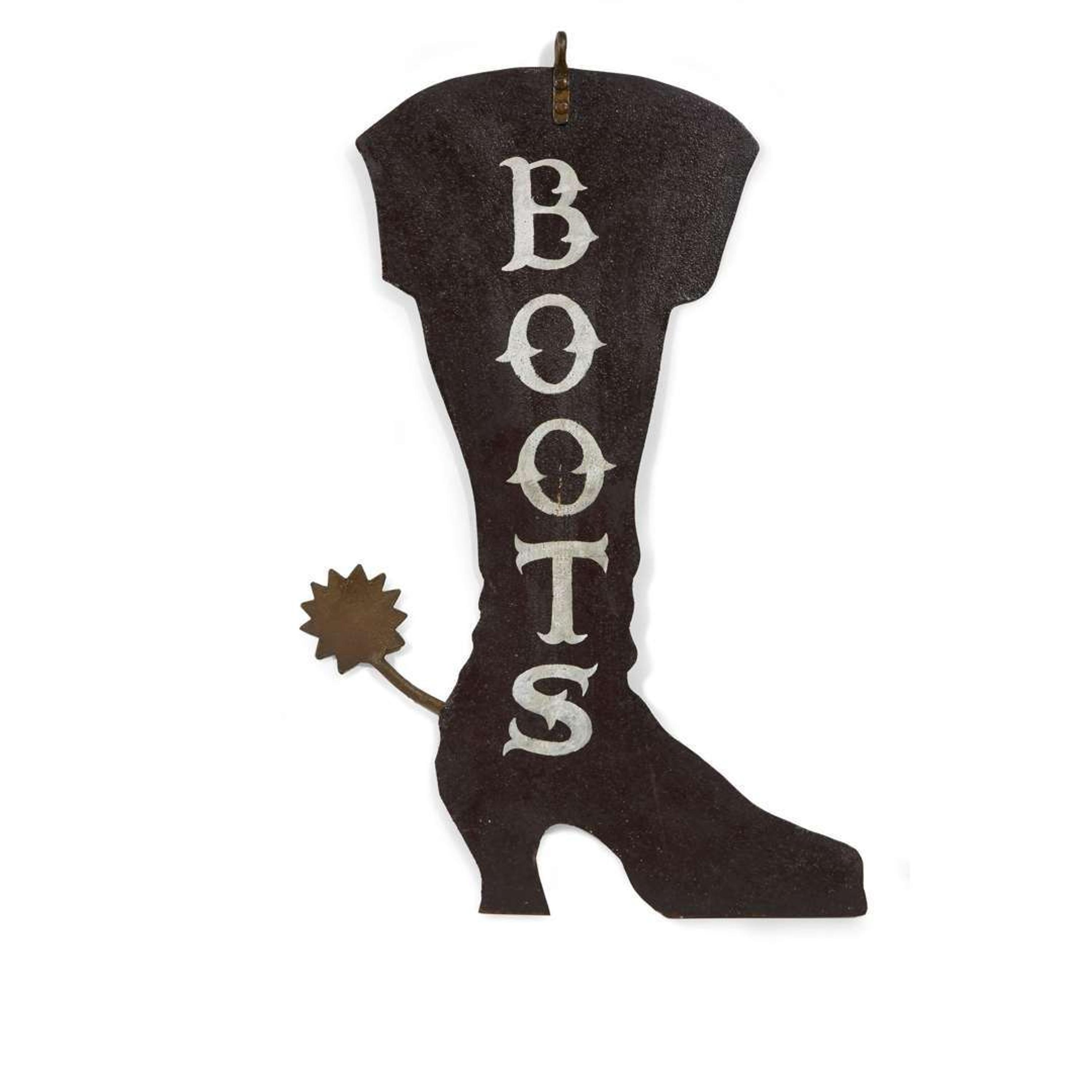 Painted iron "Boots" trade sign late 19th century
