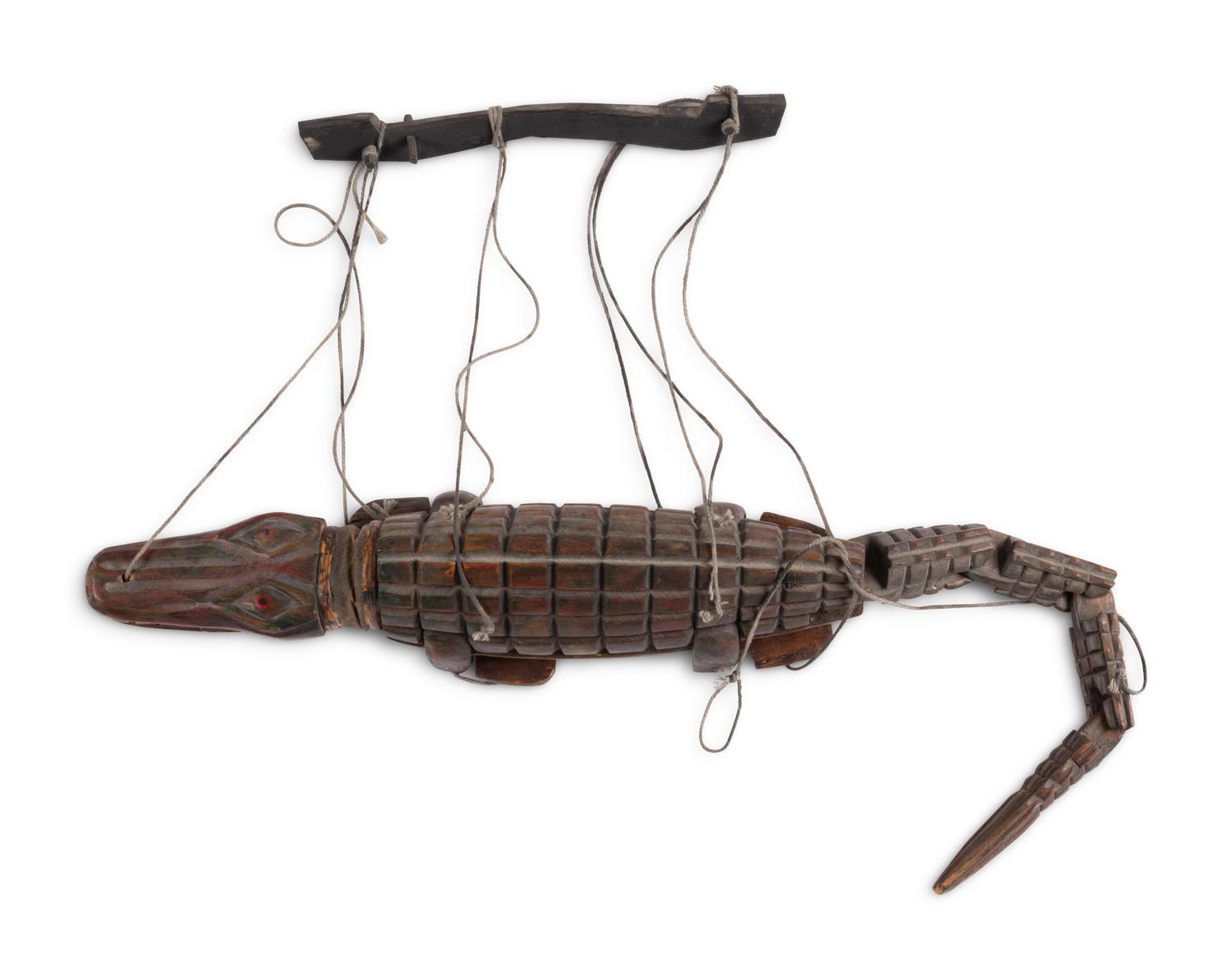 A Group of Seven Carved and Painted Wood Animalier Puppets