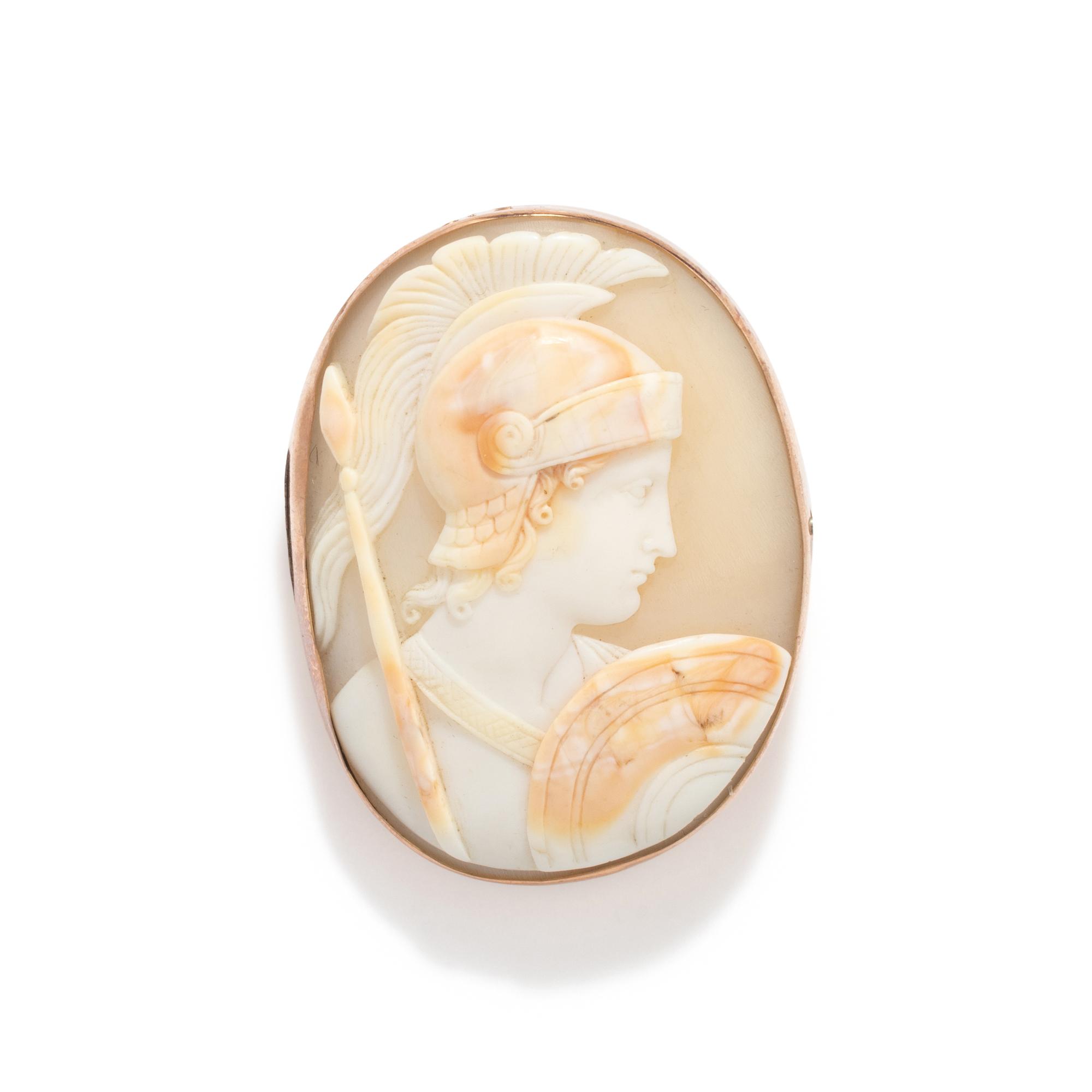 A Neoclassical Carnelian Cameo Booch with the God Ares