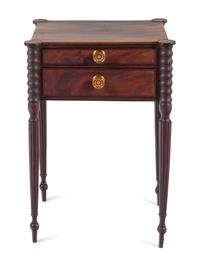 A Classical Mahogany Two-Drawer Work Table