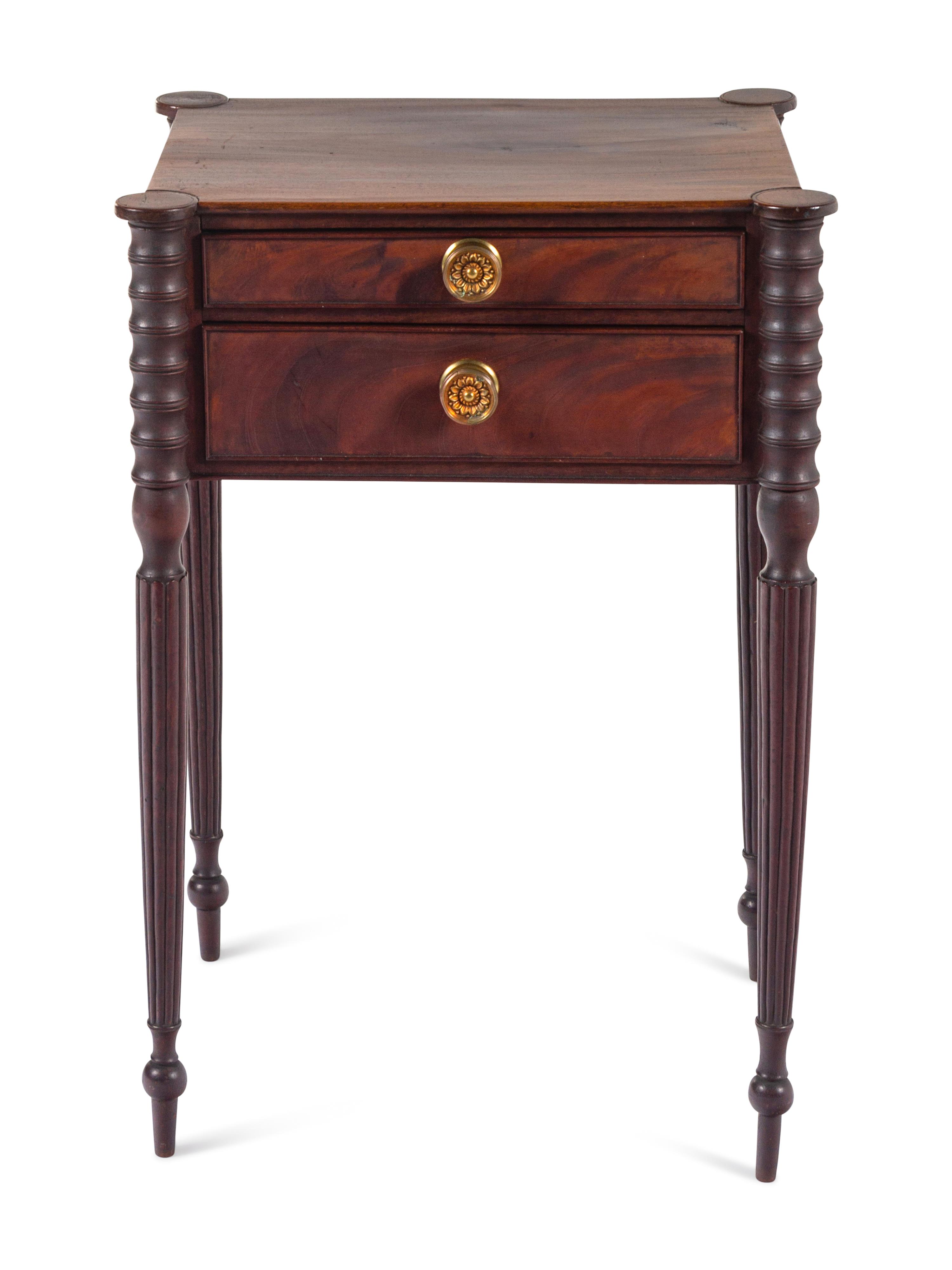 A Classical Mahogany Two-Drawer Work Table