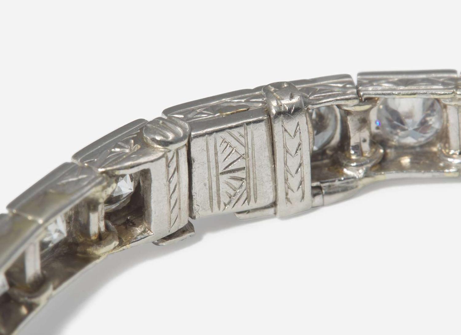 A Platinum and Diamond Art Deco Bracelet