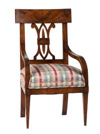 A Biedermeier Style Cherry Armchair