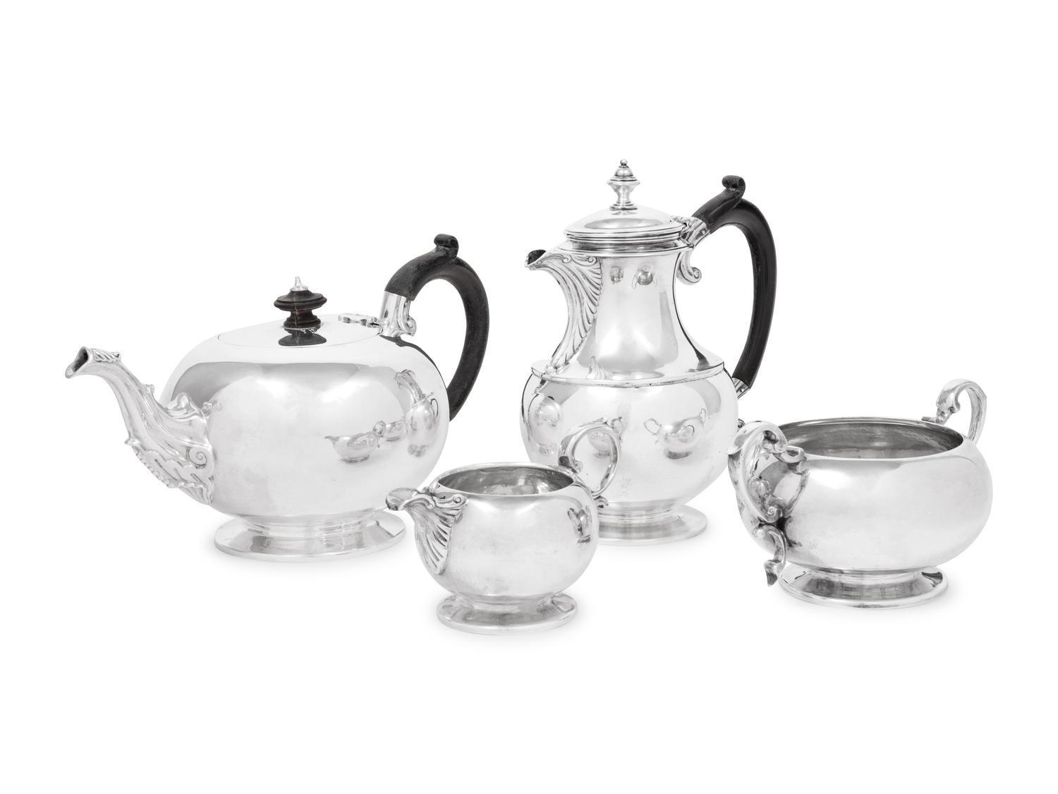 An Assembled English Silver Four-Piece Tea and Coffee Service