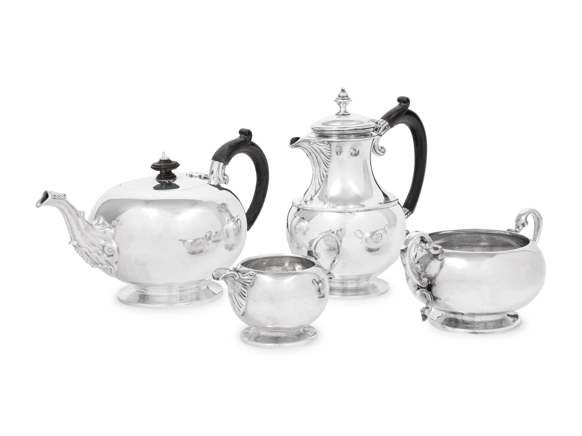 An Assembled English Silver Four-Piece Tea and Coffee Service