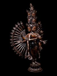 A Large Sino-Tibetan Bronze Figure of Multi-Hand Avalokitesvara
