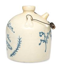 A Cobalt Decorated 'Bird' Stoneware Harvest or Field Jug Attributed to Wingerter Pottery