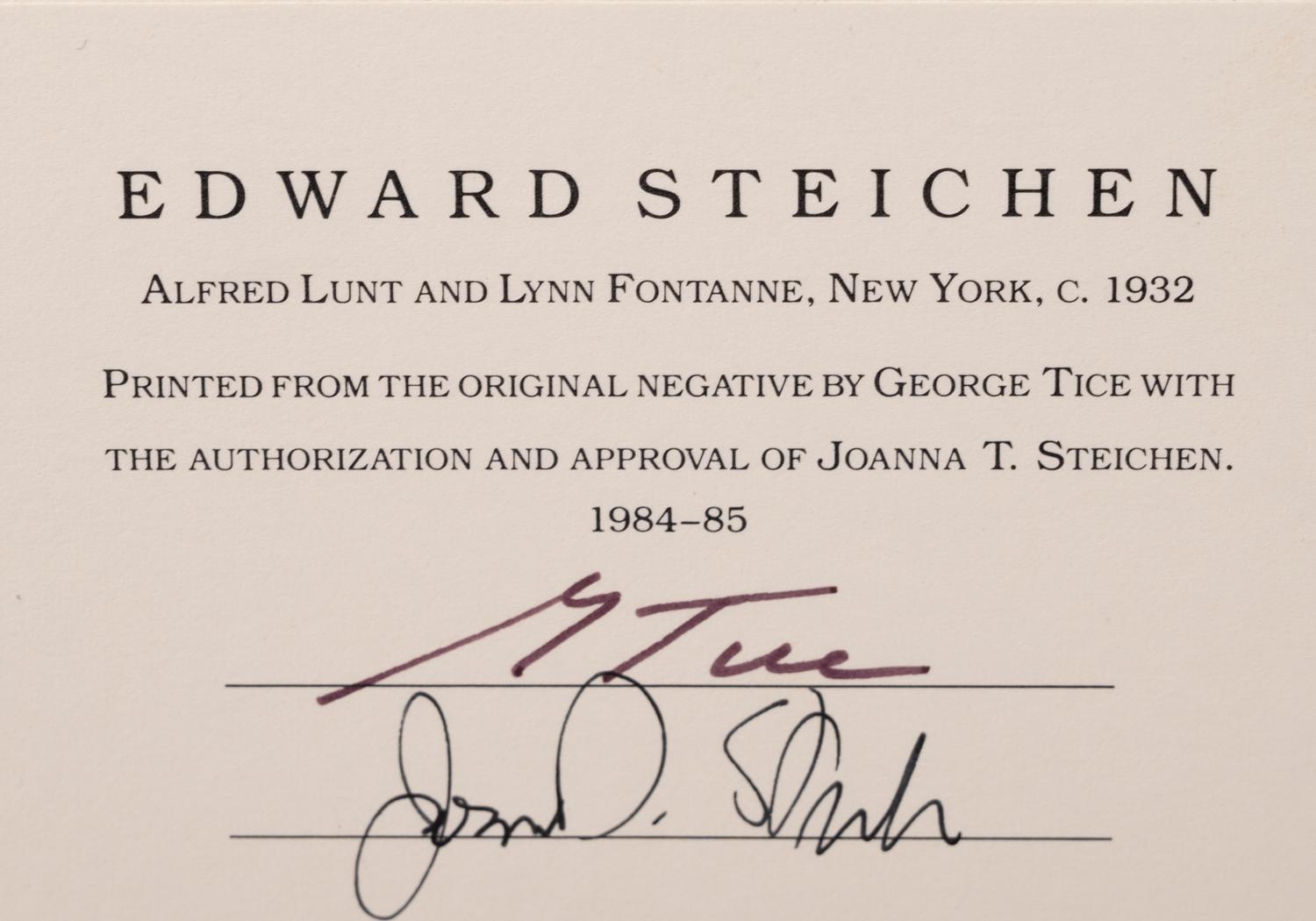 A group of five photographs (from In The Studio printed by George Tice with labels signed by George Tice and Joanna Steichen)