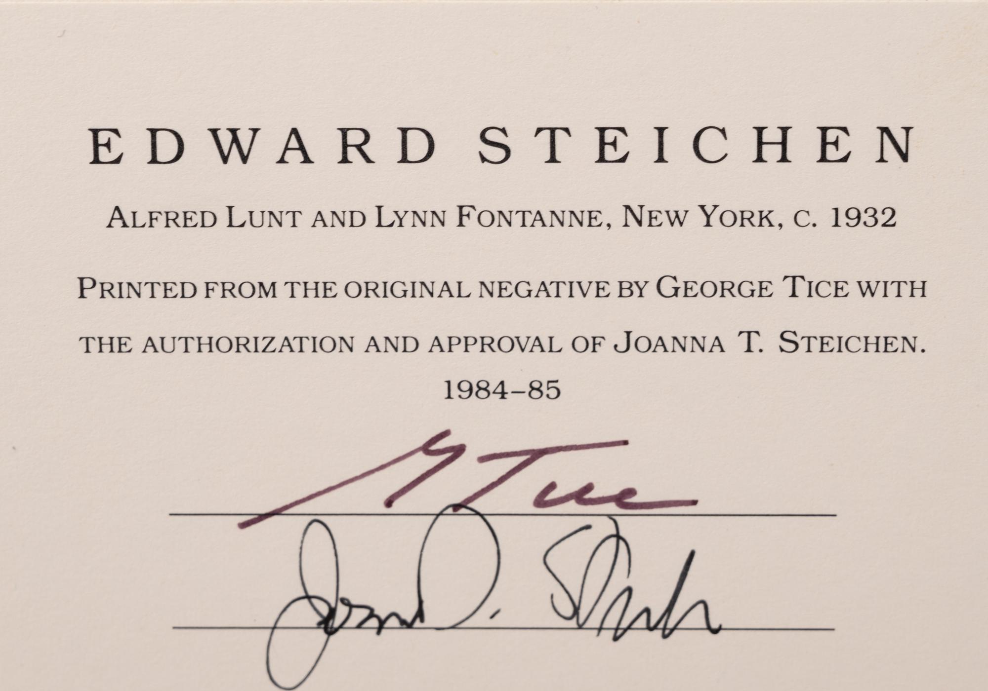 A group of five photographs (from In The Studio printed by George Tice with labels signed by George Tice and Joanna Steichen)