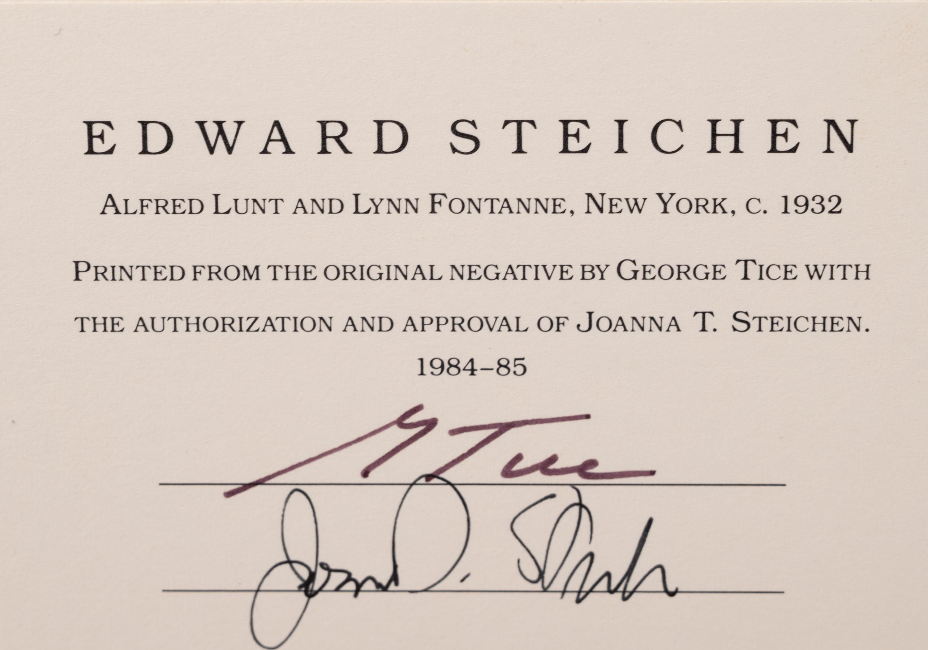 A group of five photographs (from In The Studio printed by George Tice with labels signed by George Tice and Joanna Steichen)