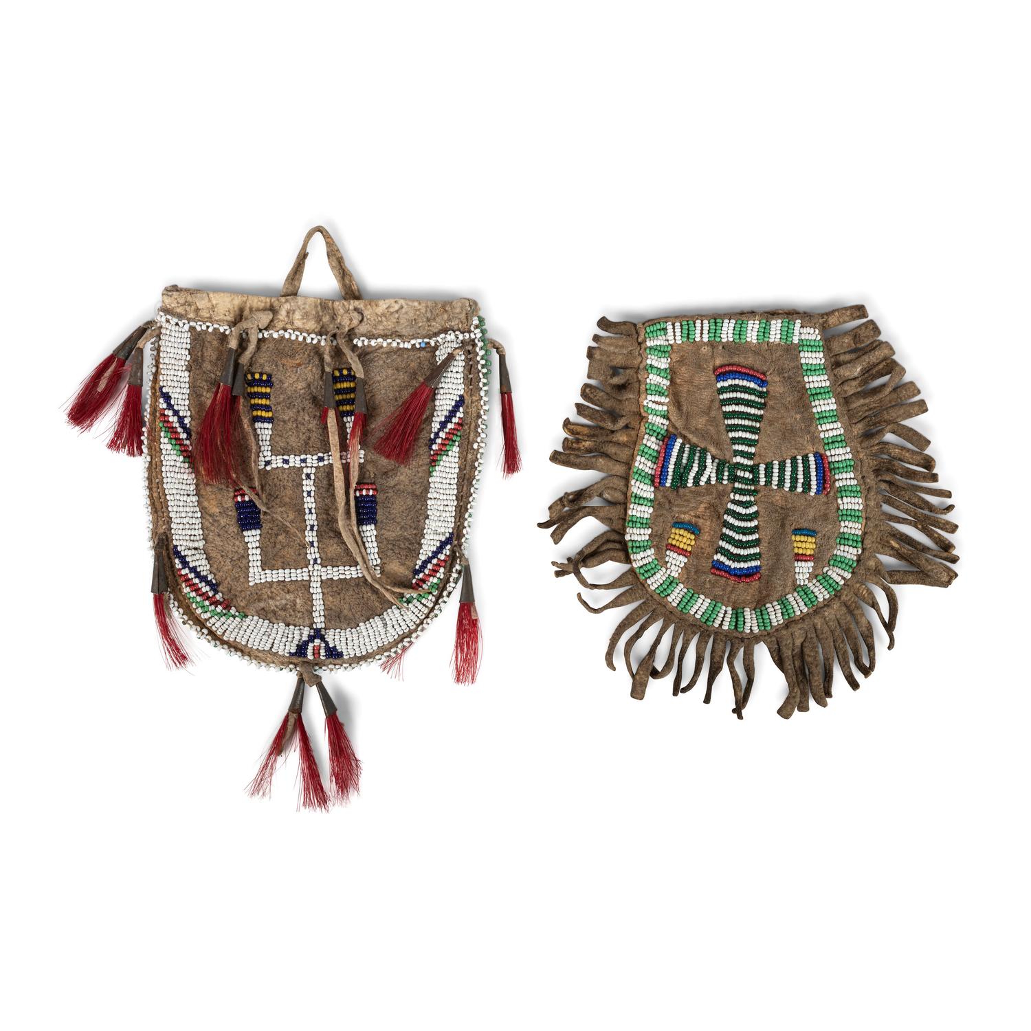 Northern Plains Beaded Hide Pouches