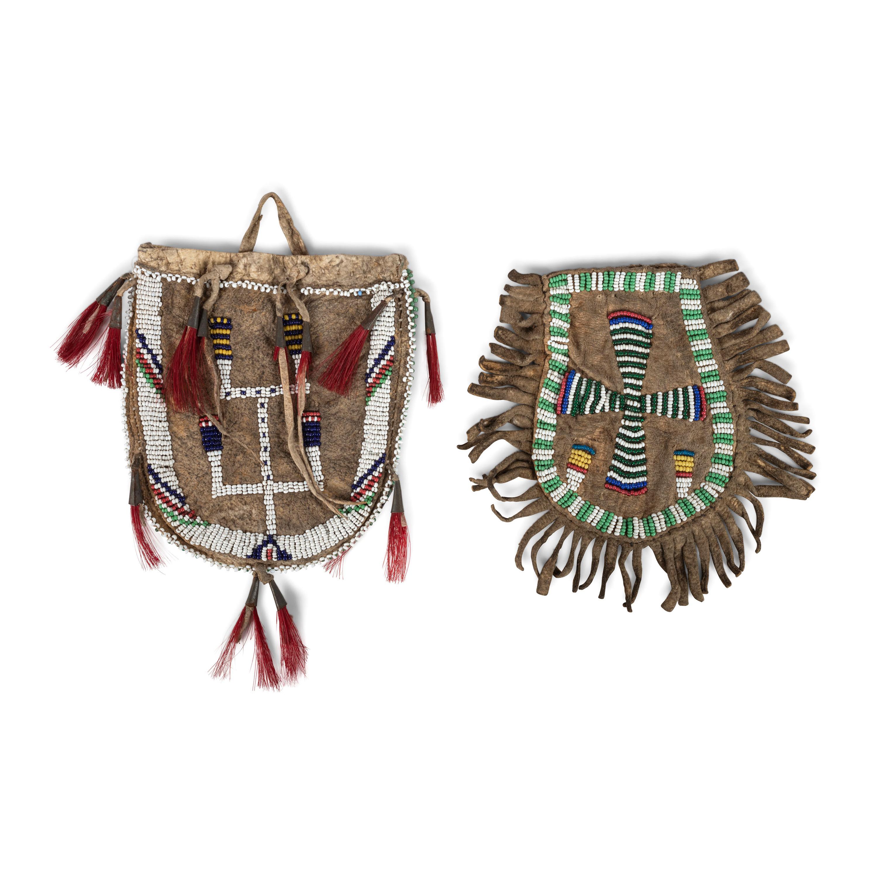 Northern Plains Beaded Hide Pouches