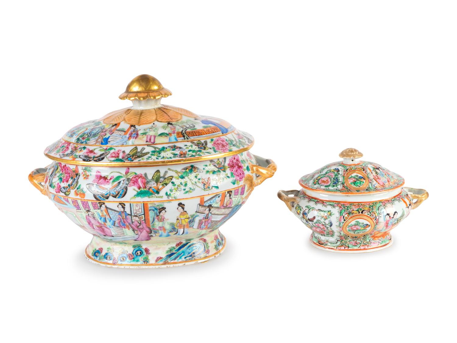 Two Chinese Famille Rose Porcelain Covered Tureens — 19TH/20TH CENTURY