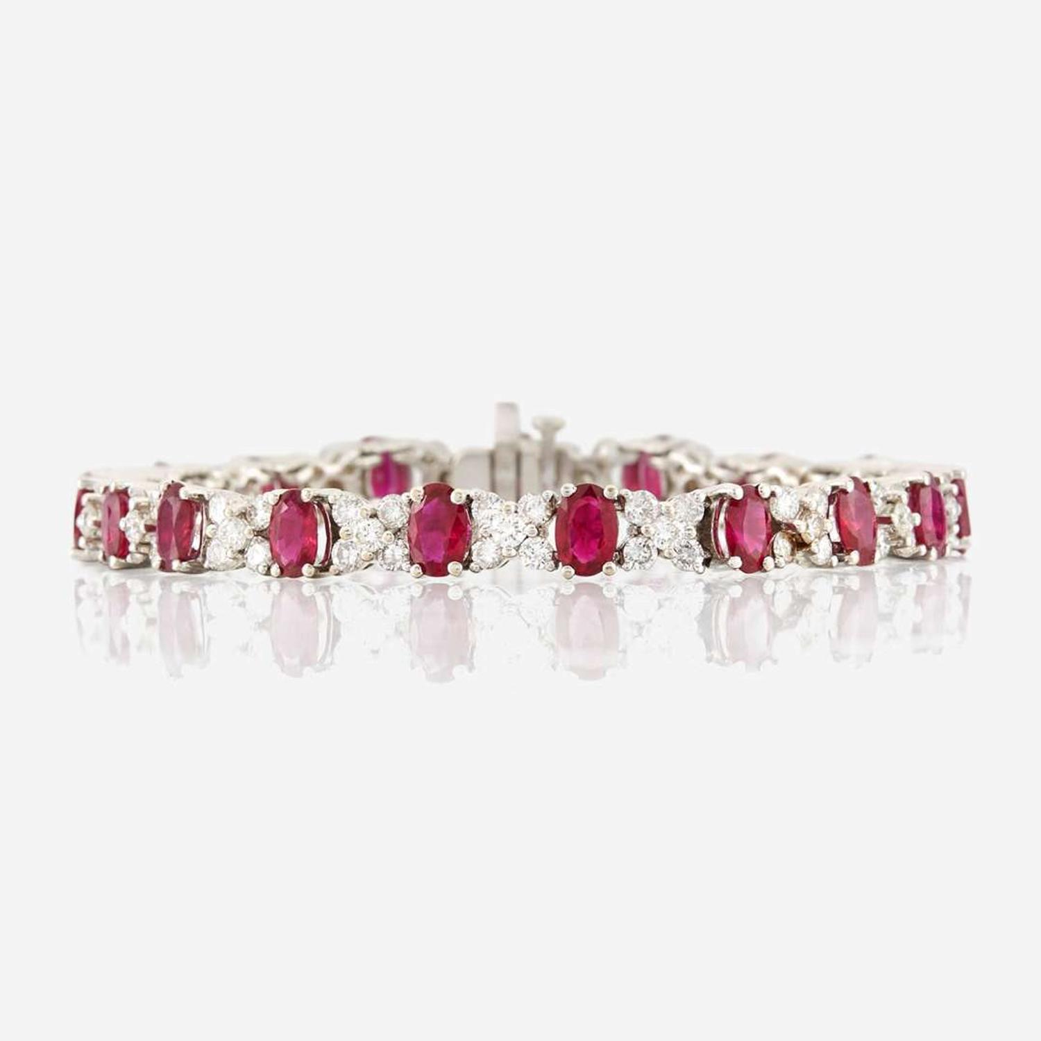 A ruby, diamond, and white gold bracelet, Craig Drake