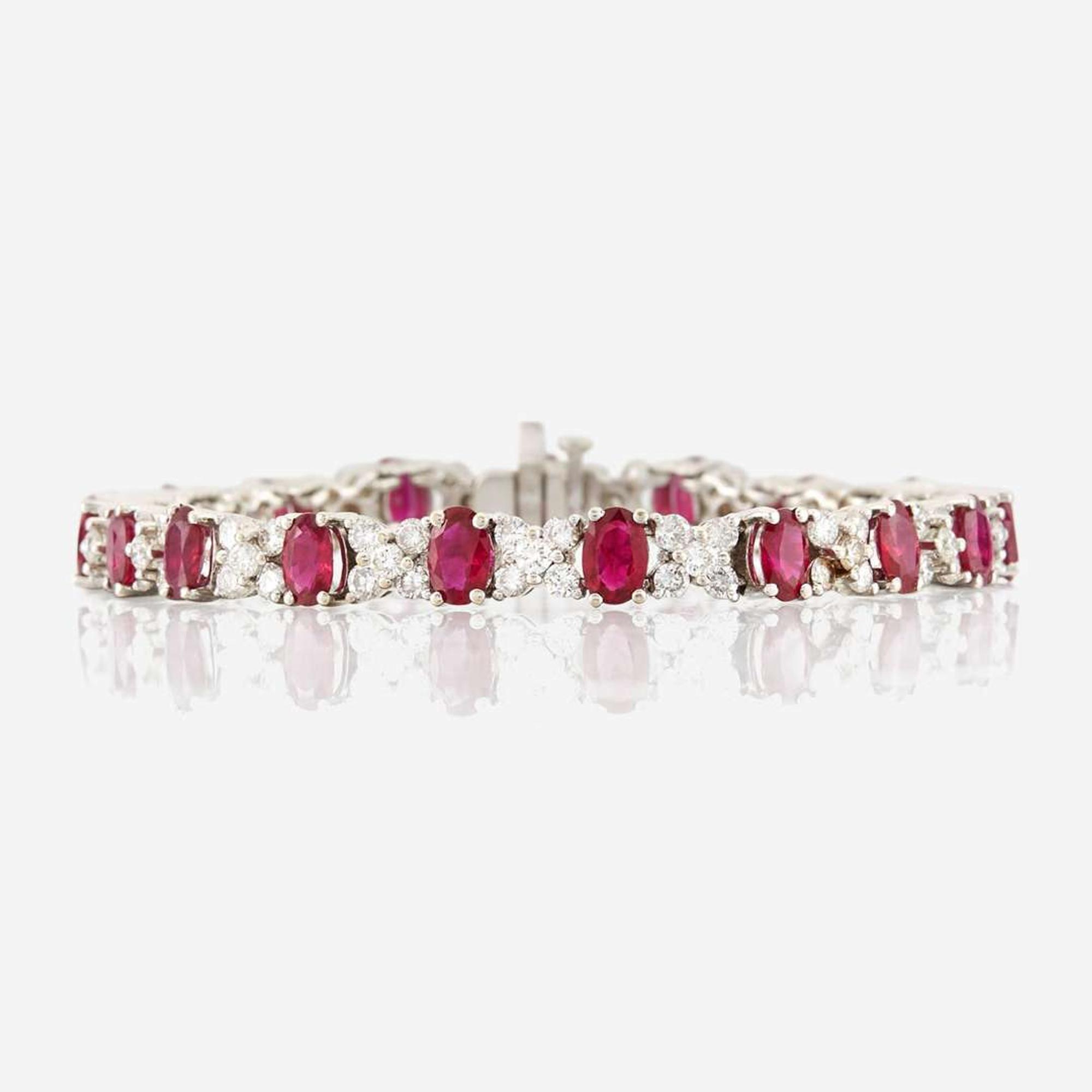 A ruby, diamond, and white gold bracelet, Craig Drake