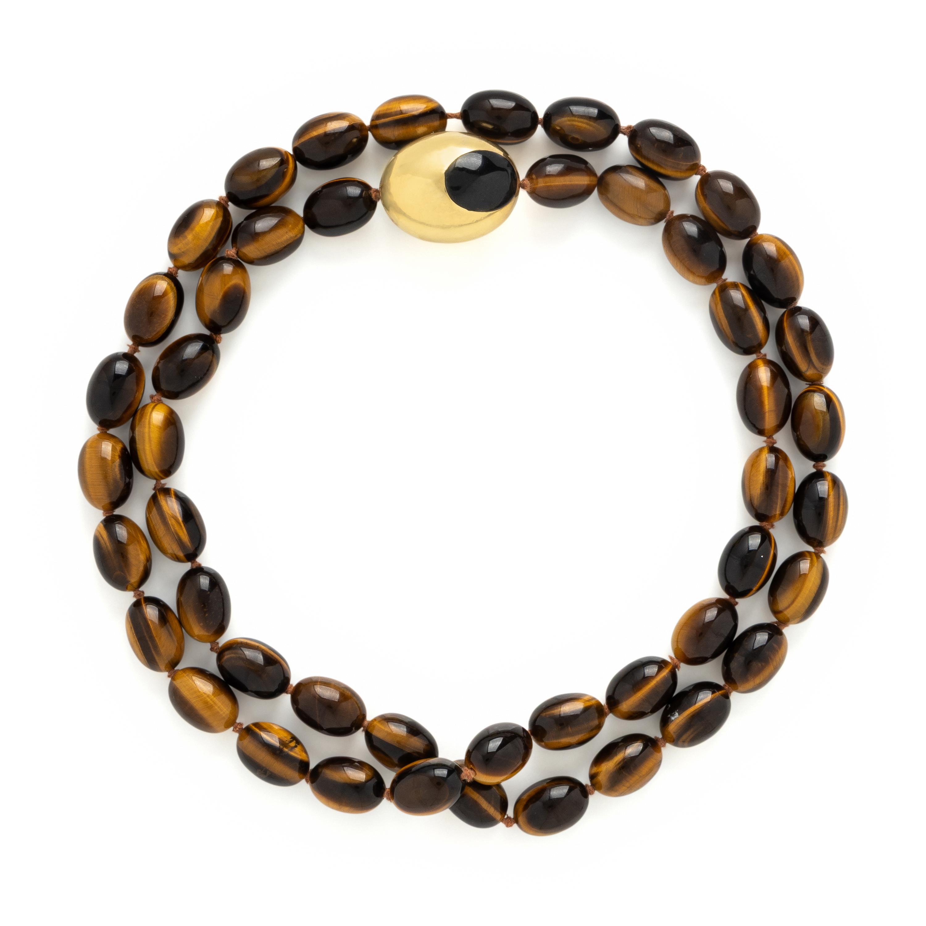 Tiffany & Co., Angela Cummings, Yellow Gold and Tiger's Eye Beaded Necklace