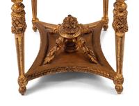 An Italian Neoclassical Style Giltwood Marble and Malachite-Top Chess Table