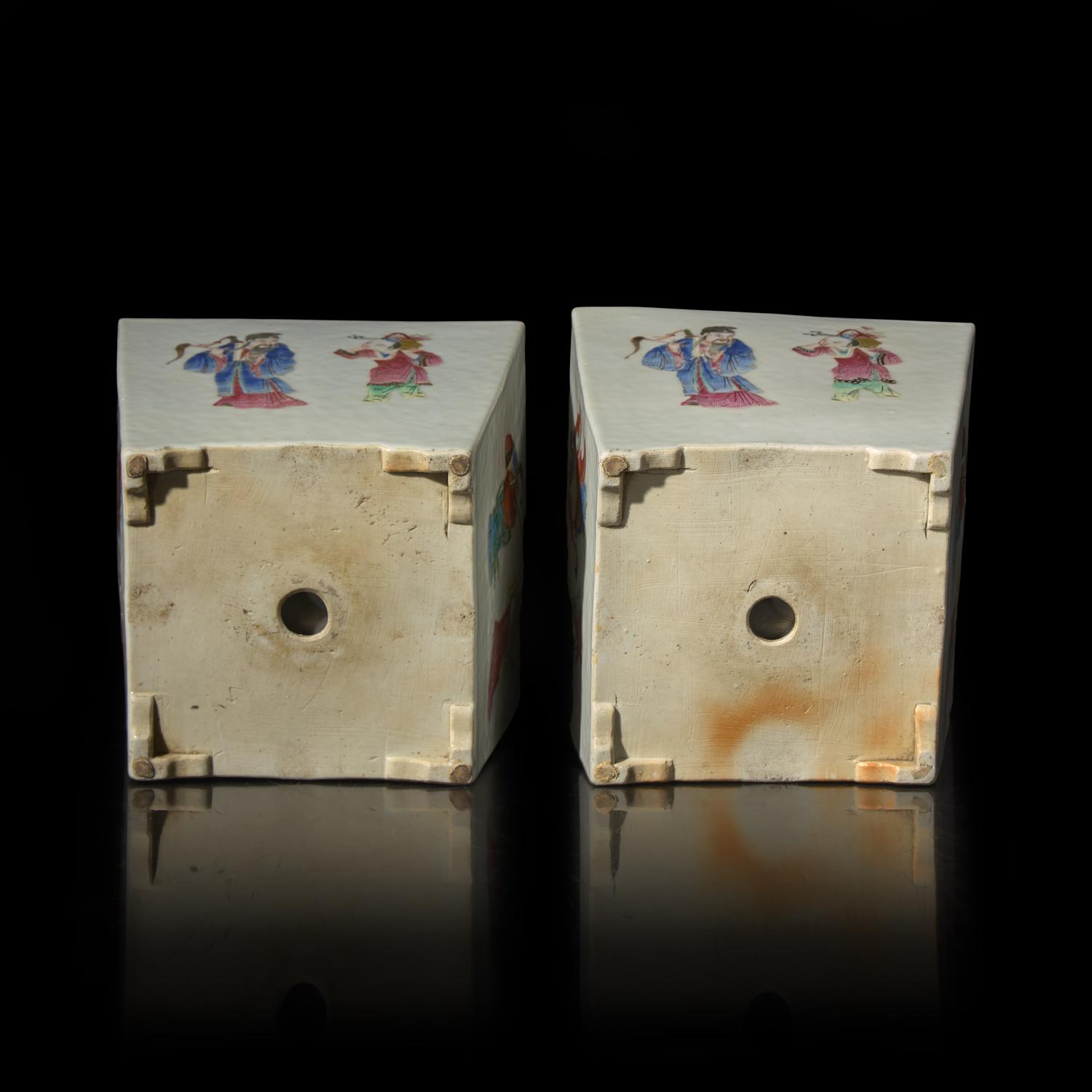 A Pair of Chinese Famille Rose "Immortals" Jardinières, Circa 1850–1860 清中期 粉彩八仙圖花盆一對