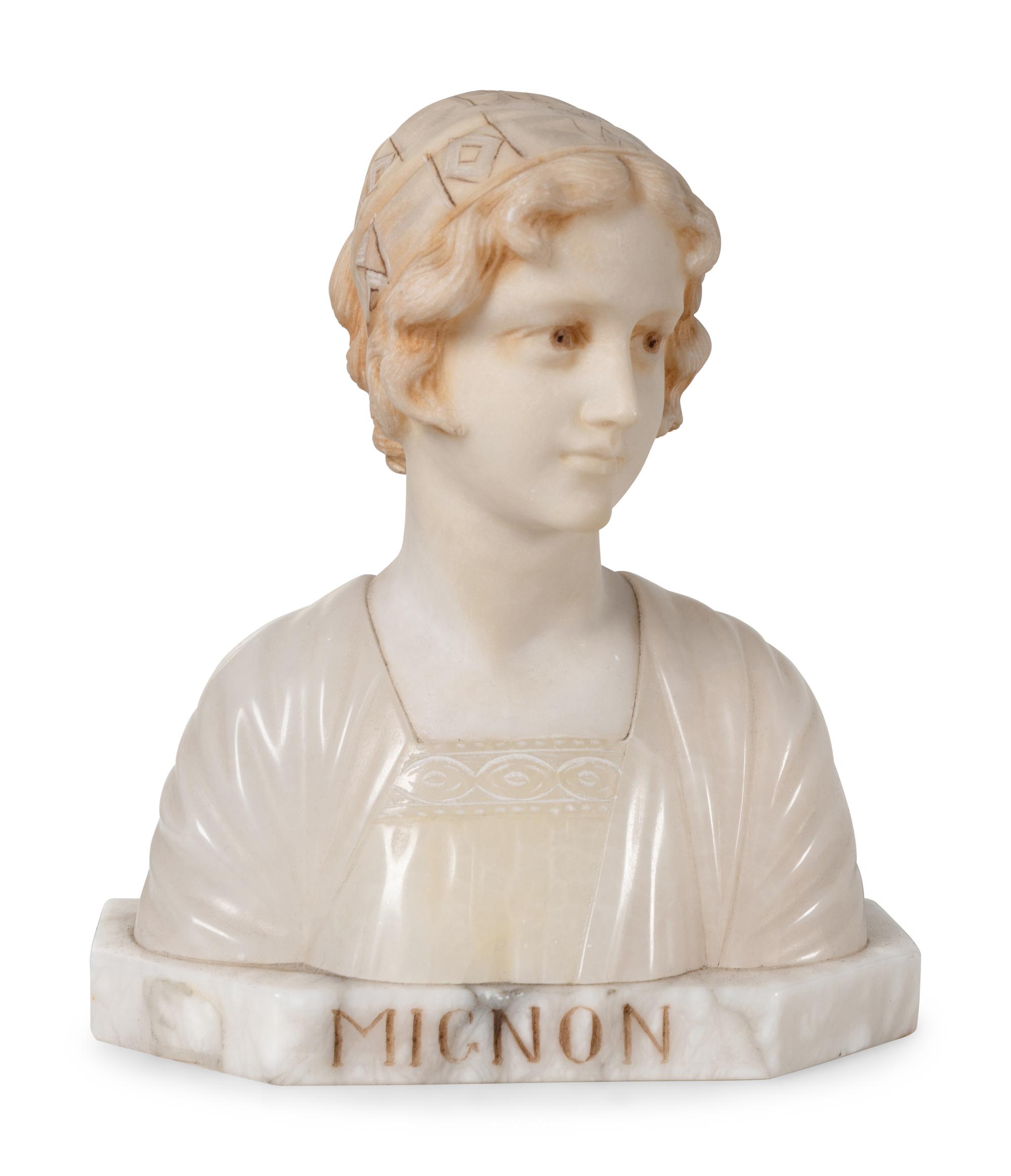 A Continental Marble Bust of Ruth and Two Other Small Busts