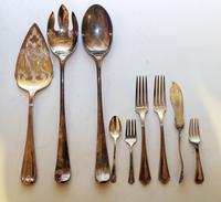 A Group of Silver and Silver-Plate Flatware and Servers, , comprising: 6 salad forks, table spoon, casserole spoon, Gorham child's fork