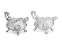 A Pair of Paul de Lamerie George I/II Silver Sauce Boats