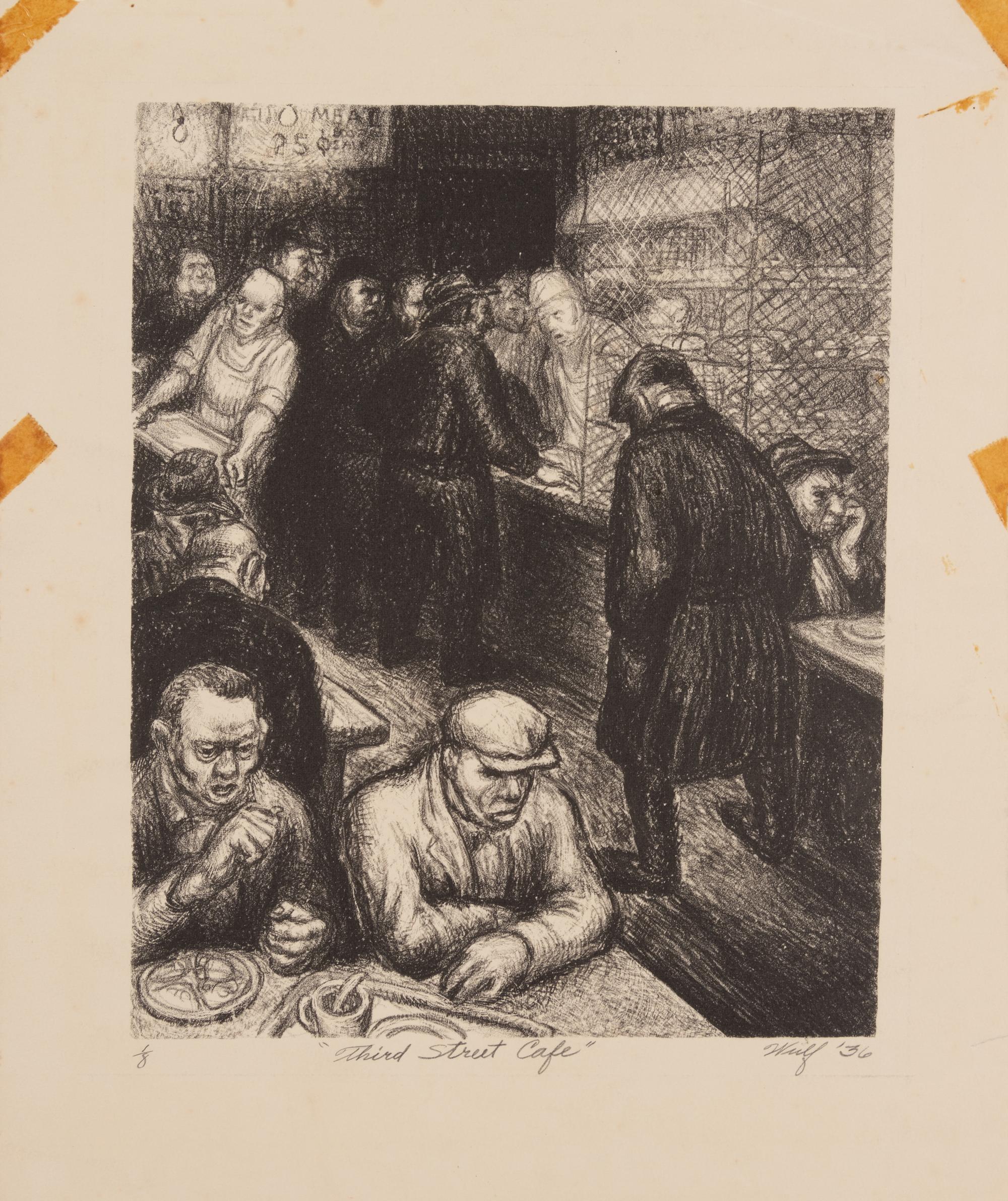 A group of four prints ( Call to Repentance; It is Wonderful; The Corner; Third Street Cafe )