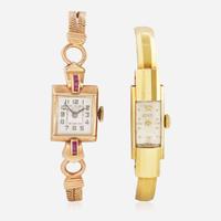 A Collection of Two Ladies Gold Watches