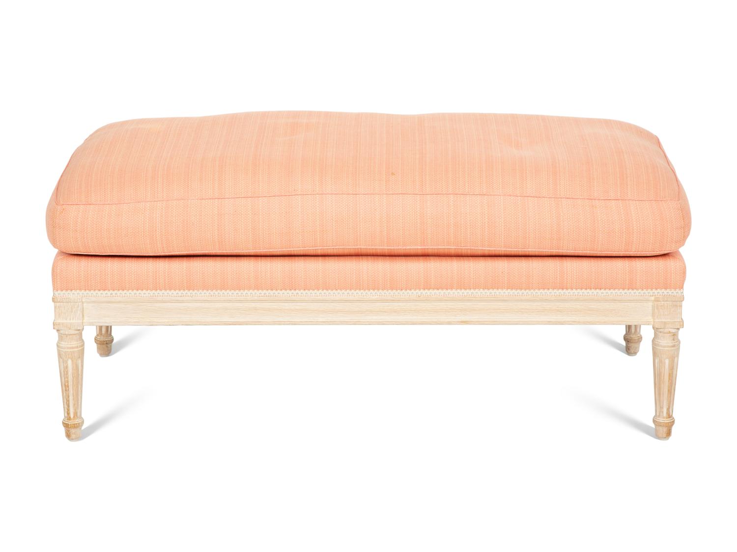 A Louis XVI Style Cerused Oak Bench by Julia Gray, New York