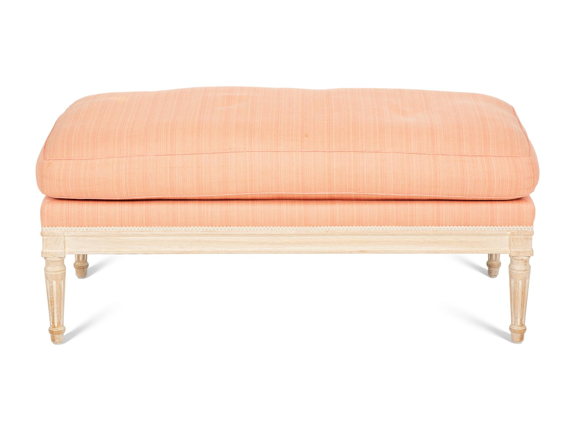 A Louis XVI Style Cerused Oak Bench by Julia Gray, New York