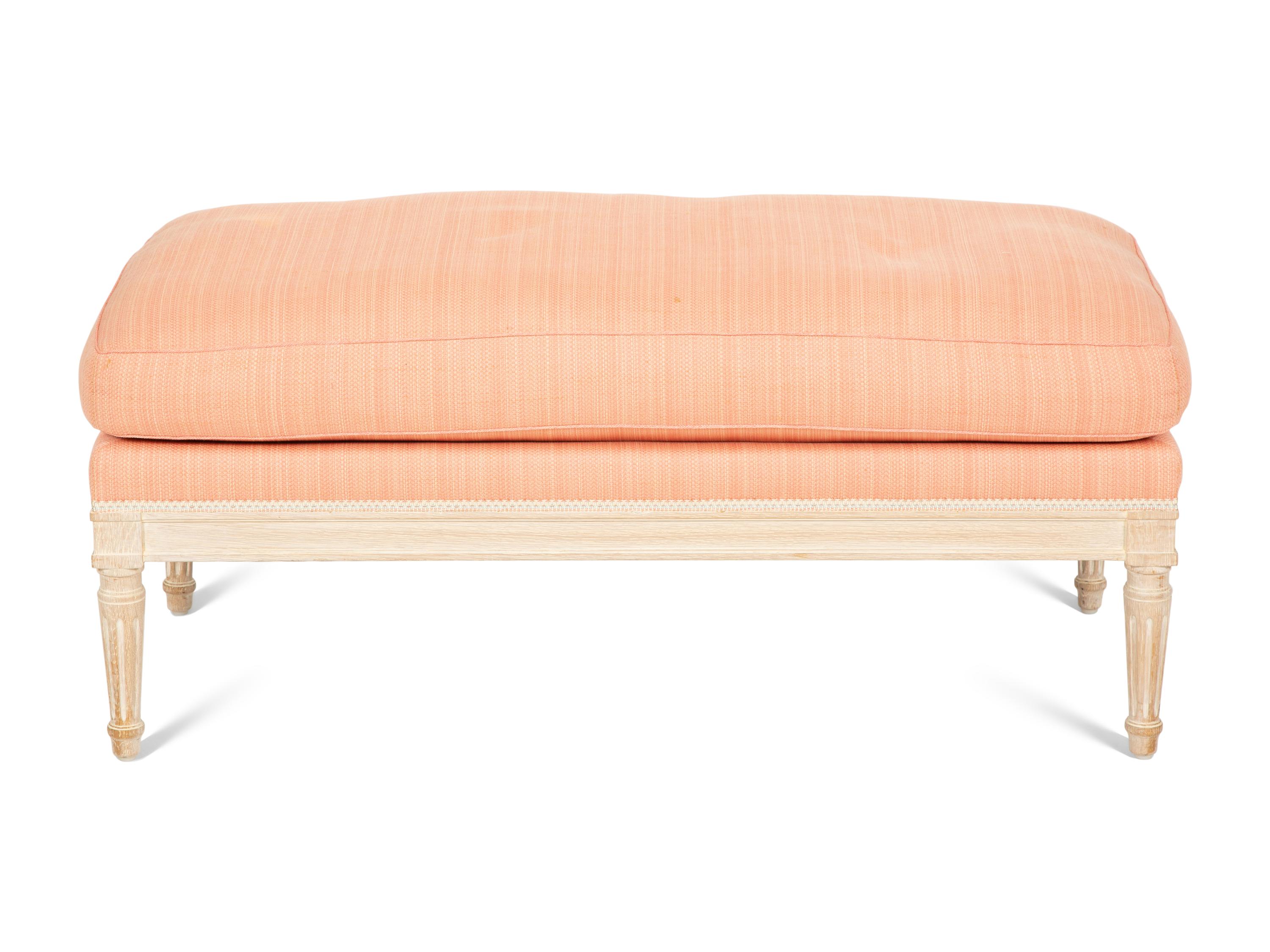 A Louis XVI Style Cerused Oak Bench by Julia Gray, New York