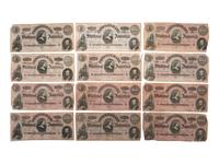 [CIVIL WAR] -- [CURRENCY]. A group of 21 Confederate notes, comprising: