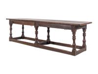 An English Baroque Oak Refectory Table