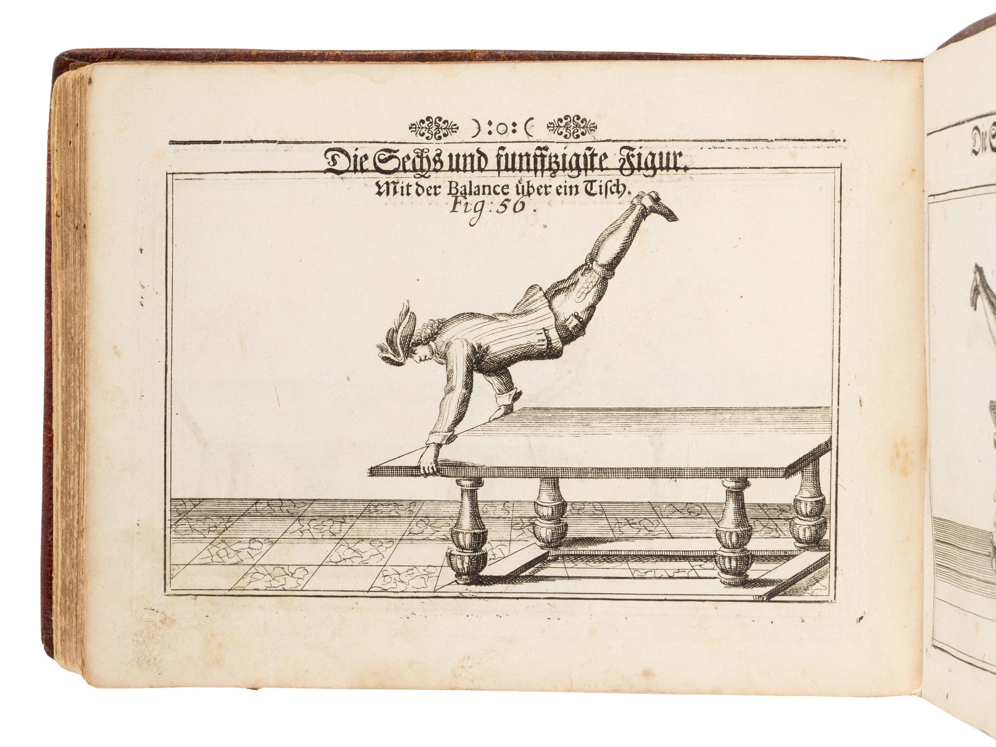 [FENCING]. DOYLE, Alexander. Neu alamodische ritterliche Fecht- und Schirm-Kunst. Das ist: Wahre und nach neuester Franzosischer Manier eingerichtete Unterweisung wie man sich in Fechten und Schirmen perfectioniren und verhalten solle . Nuremberg and Frankfort: Paul Lochnern, 1715.