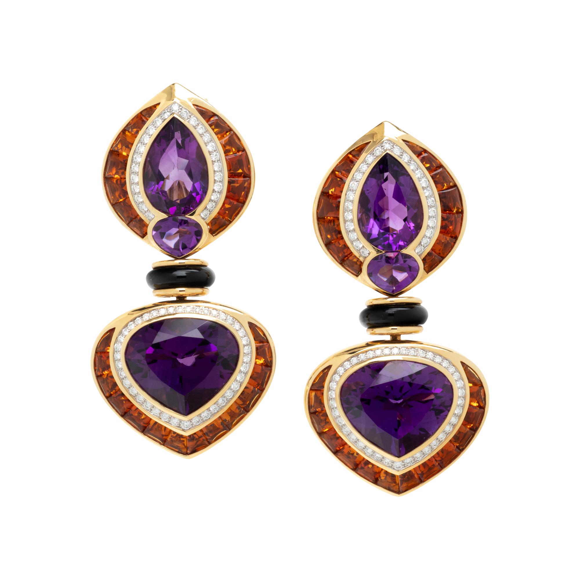 MARINA B., MULTIGEM AND DIAMOND 'ORTENSIA' EARRINGS