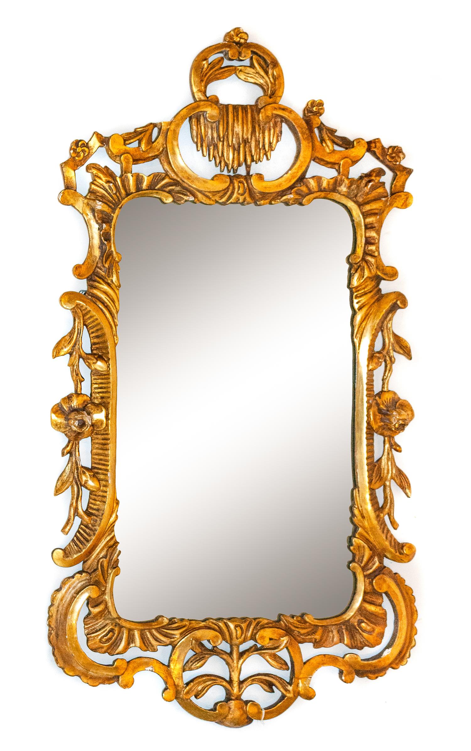 A Pair of Rococo Style Giltwood Mirrors