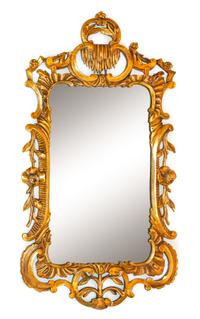 A Pair of Rococo Style Giltwood Mirrors