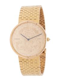 CORUM, 18K YELLOW GOLD COIN WATCH